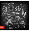 set of vintage bakery icons retro design vector image