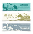 vintage farm houses and organic products vector image