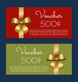 voucher on 500 set of posters gold bow ribbons vector image