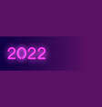 2022 neon long banner violet numbers vector image vector image