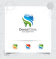 creative dental clinic logo for dentist vector image