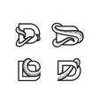 design logo d letter initial for octopus logo vector image vector image