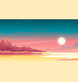 sunset in mountains landscape background vector image