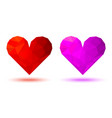 3d geometric heart icon triangular logo vector image vector image