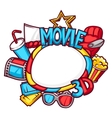 cinema and 3d movie frame in cartoon style vector image