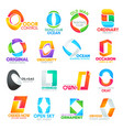 commercial letter o corporate identity icons signs vector image vector image