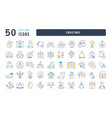 set of linear icons christmas vector image