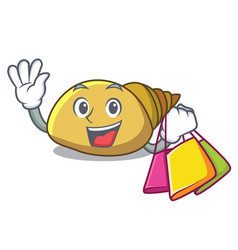 Shopping mollusk shell character cartoon Vector Image