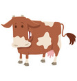 happy spotted milk cow farm animal character vector image