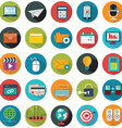 modern flat icons collection with long shadow vector image