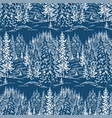 seamless background of sketches fir forest vector image
