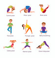 Yoga poses silhouette Royalty Free Vector Image