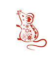 chinese mouse in traditional paper cut style vector image vector image