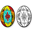 colorful easter egg - coloring book vector image