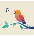 cute singing bird on branch vector image vector image