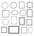 hand drawn doodle frames borders set vector image