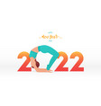 happy new year 2022 banner with yoga poses vector image