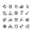 household and cleaning tools black thin line icon vector image