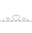 line drawing of hearts vector image