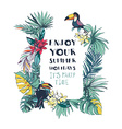 tropical floral summer beach party invitation vector image