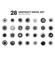 set of abstract black spirals and swirl motion vector image