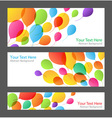 set of holiday banners with colorful balloons vector image vector image