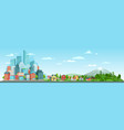 urban and nature landscape modern city buildings vector image