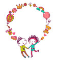 birthday doodle frame vector image vector image