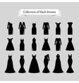 black retro dresses silhouettes vector image