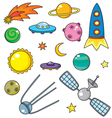 cartoon space objects vector image