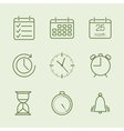 contoured time and calendar icons vector image
