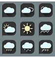 flat design style weather icons and stickers set vector image