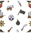 piracy seamless pattern pirate skull and bones vector image