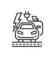 electromobile - modern single line icon vector image