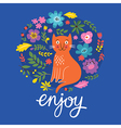 greeting card design enjoy lettering vector image vector image
