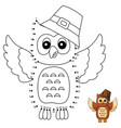 dot to thanksgiving owl coloring pages vector image