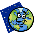 Funny earth planet cartoon Royalty Free Vector Image