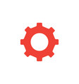 gear red icon on white background flat style vector image