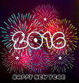 happy new year 2016 with fireworks background vector image