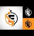initial letter e with the swoosh biotech logo vector image vector image