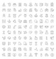 set line icons medical education vector image