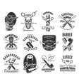 barbershop shave and hairdresser icons vector image