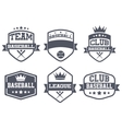 set of vintage baseball club badge and label vector image