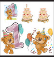 set of with brown teddy bear vector image