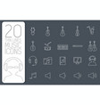 thin line music set icons concept vector image