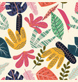 tropical floral pattern with colorful leaves vector image vector image
