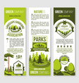 landscape gardening and eco park banner template vector image vector image