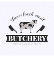 set of butchery logo with cow and clever vector image