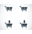 black shopping cart icons set vector image vector image