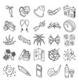 new year set icon doodle hand drawn or outline vector image